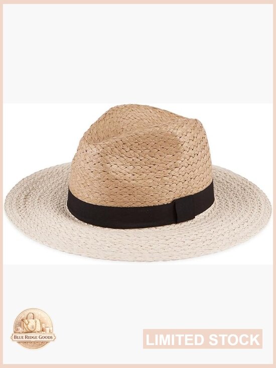 Wide Brim Paper Straw Panama Hat, Summer Sun Protection, Woven main image 4